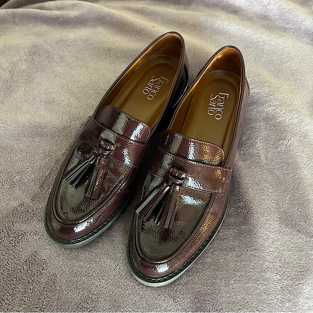 Franco Sarto Merlot/Red Leather Loafers